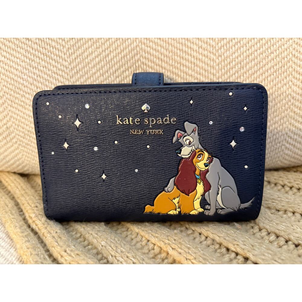 Disney x Kate Spade New York Lady and the Tramp Medium Bifold Wallet Navy